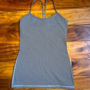 Lululemon grey & black stripe workout tank top, size 6